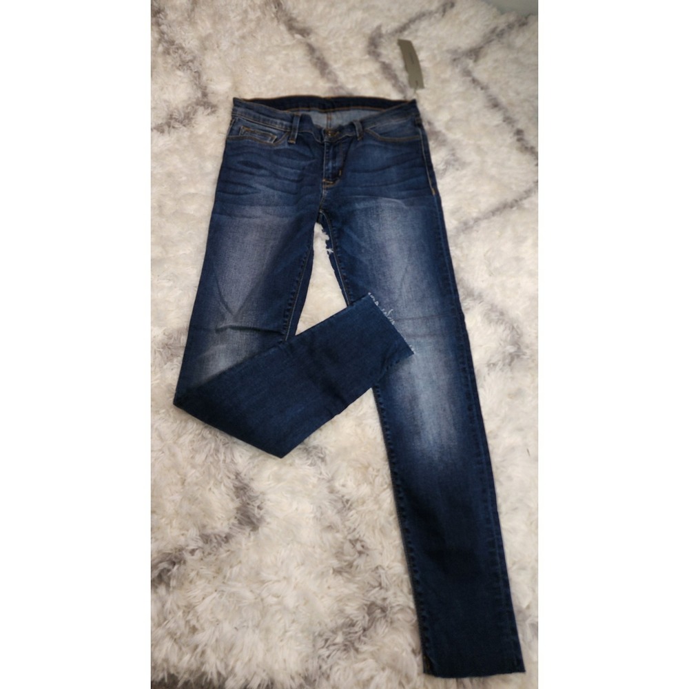 Hudson Women's Skinny Blue Medium‎ Wash Denim Jeans Button Zip Stretch